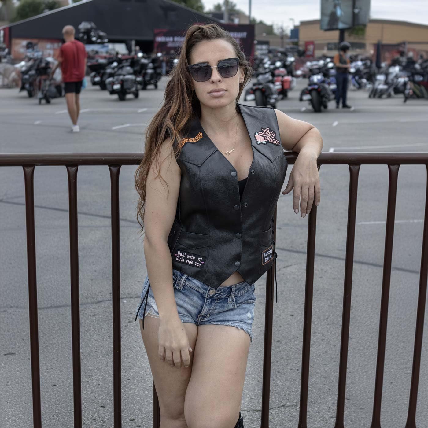 Event Leather ELL4900 Women's 'Love to Ride' Black Leather